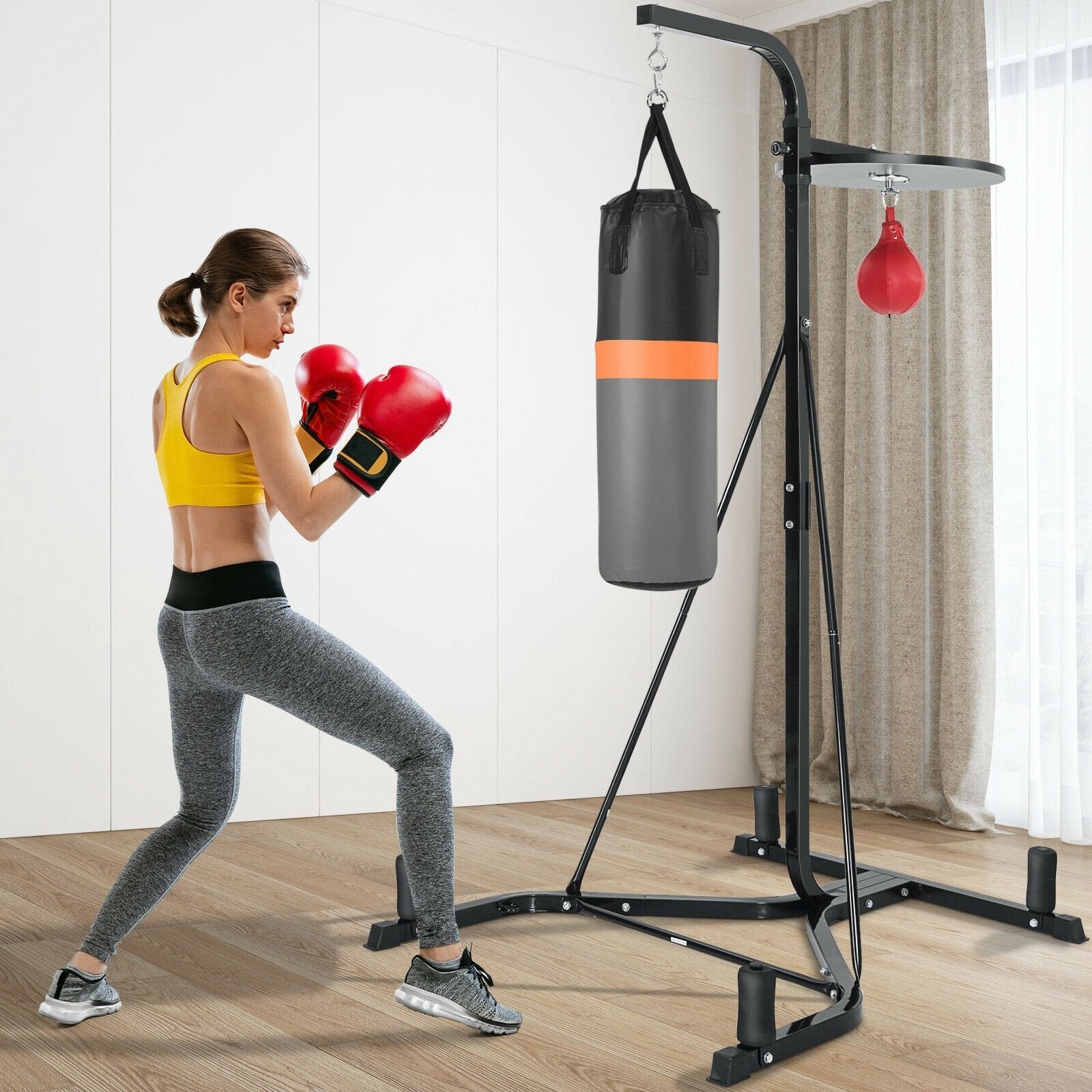 Heavy Duty Boxing Punching Stand With Heavy Bag, Gray Boxing & Martial Arts   at Gallery Canada