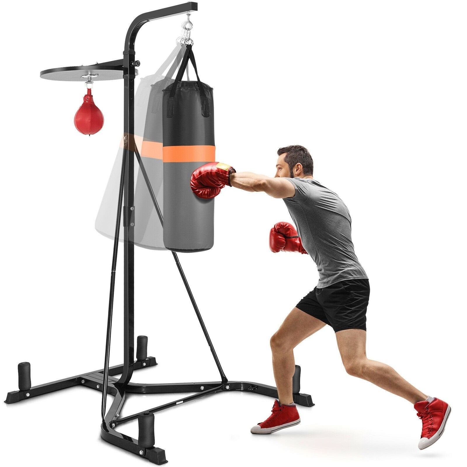 Heavy Duty Boxing Punching Stand With Heavy Bag, Gray Boxing & Martial Arts   at Gallery Canada