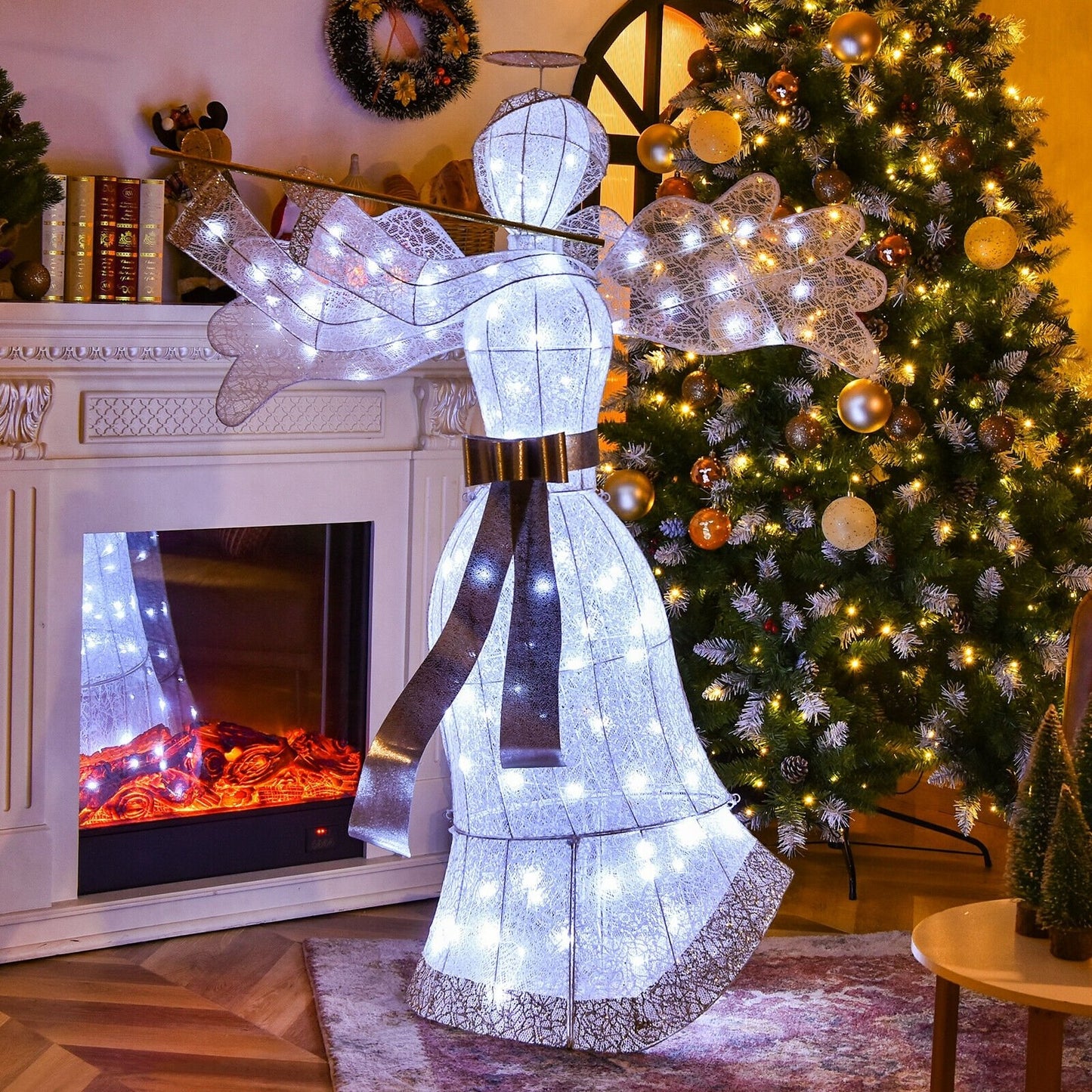 Pre-Lit Angel Christmas Decoration with 100 LED Lights, White Christmas Decor & Accessories   at Gallery Canada