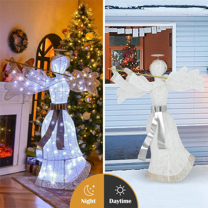 Pre-Lit Angel Christmas Decoration with 100 LED Lights, White Christmas Decor & Accessories   at Gallery Canada