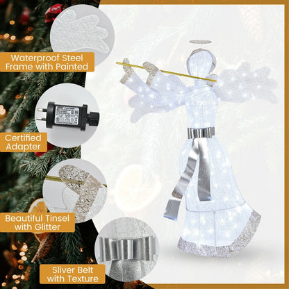 Pre-Lit Angel Christmas Decoration with 100 LED Lights, White Christmas Decor & Accessories   at Gallery Canada