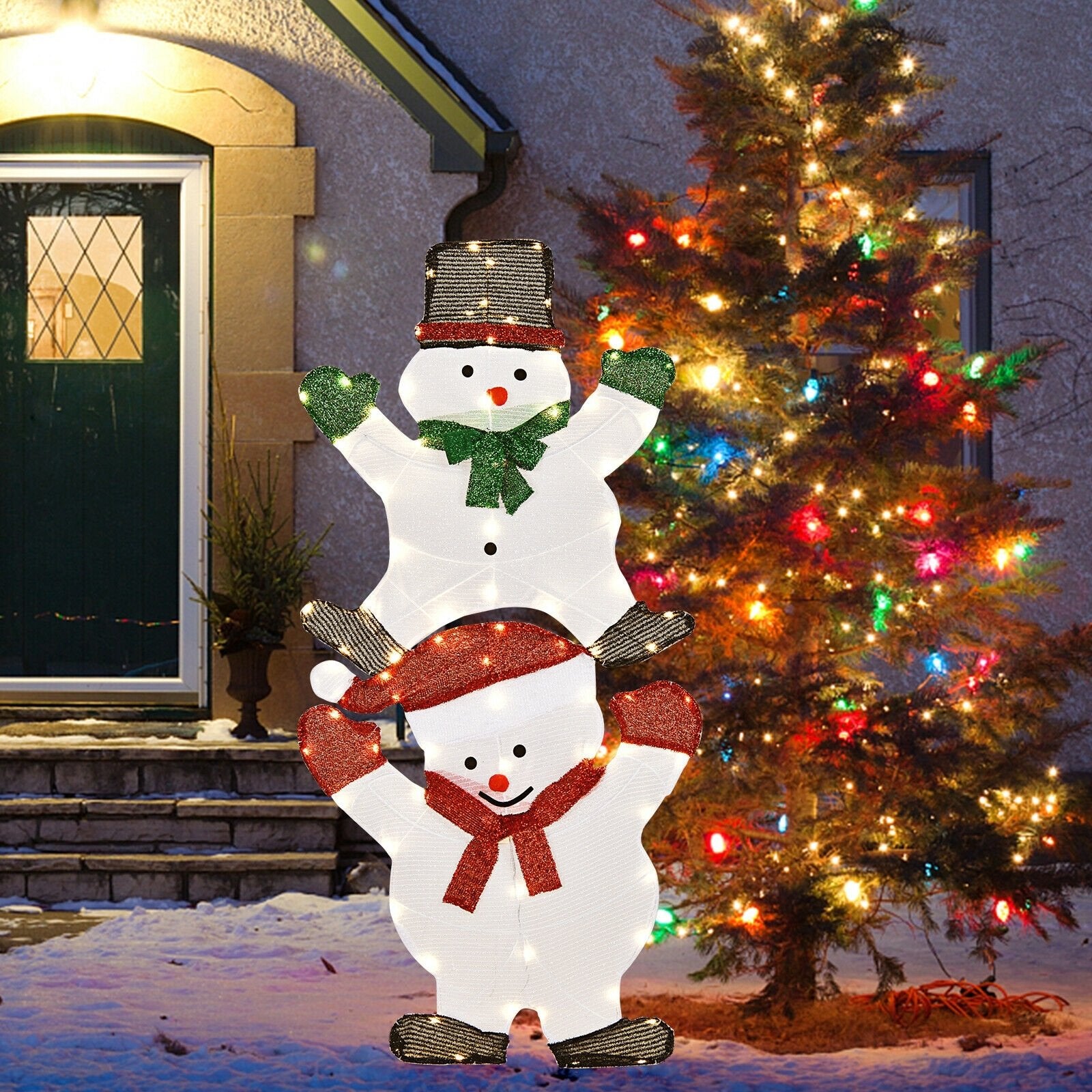 54 Inch Snowman Xmas Decorations with UL Certified Plug, White Christmas Decor & Accessories   at Gallery Canada