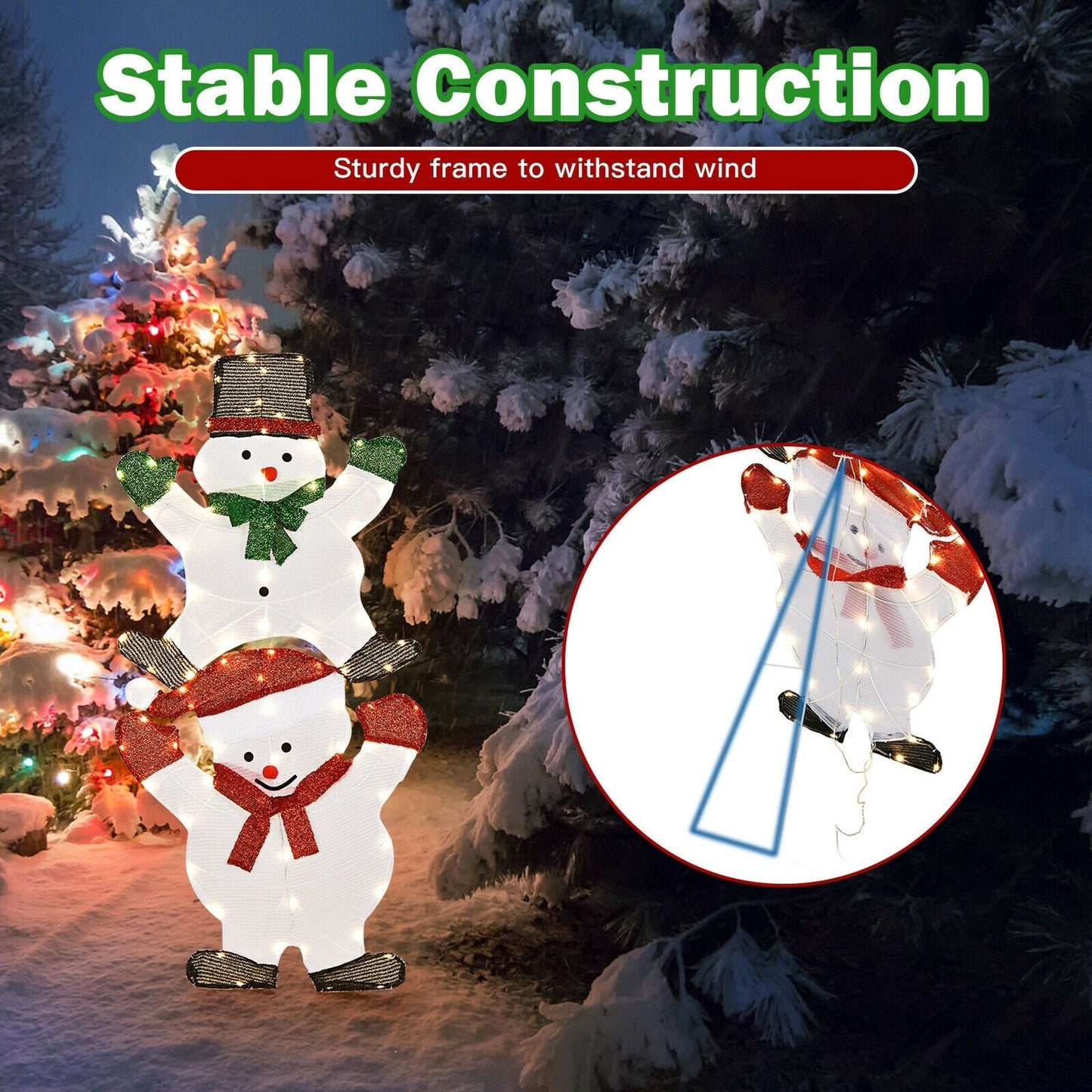 54 Inch Snowman Xmas Decorations with UL Certified Plug, White Christmas Decor & Accessories   at Gallery Canada