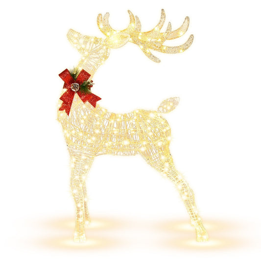 Lighted Standing Reindeer with Stakes for Christmas Decoration, White - Gallery Canada
