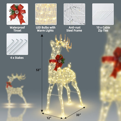 Lighted Standing Reindeer with Stakes for Christmas Decoration, White Christmas Decor & Accessories   at Gallery Canada