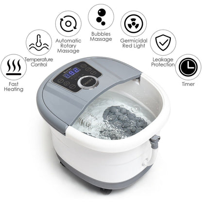 Portable Electric Foot Spa Bath Shiatsu Roller Motorized Massager, Gray Foot Massager   at Gallery Canada