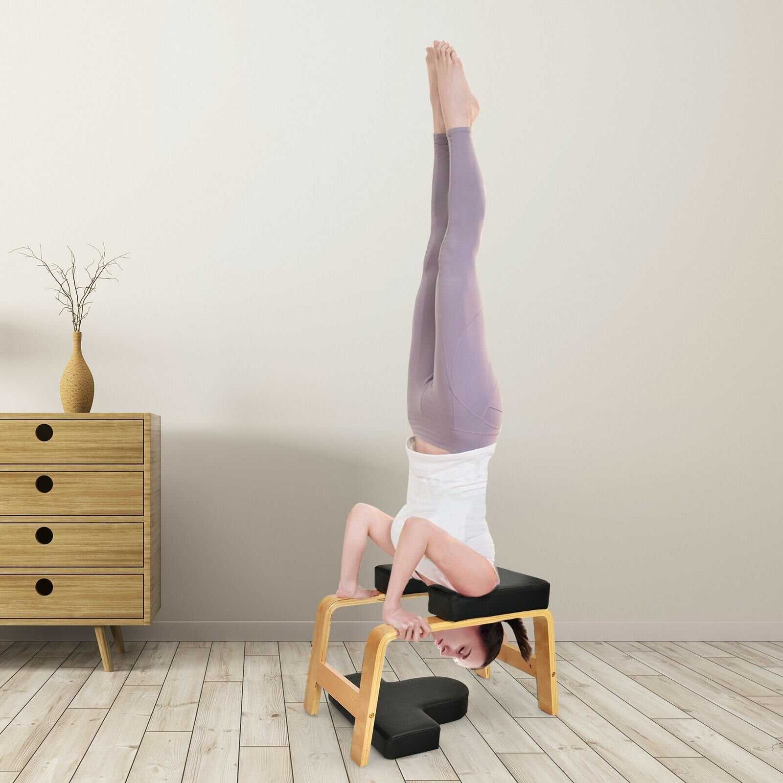 Yoga Headstand Bench for Workout Relieve and Fatigue Body Building, Black Yoga Benches   at Gallery Canada