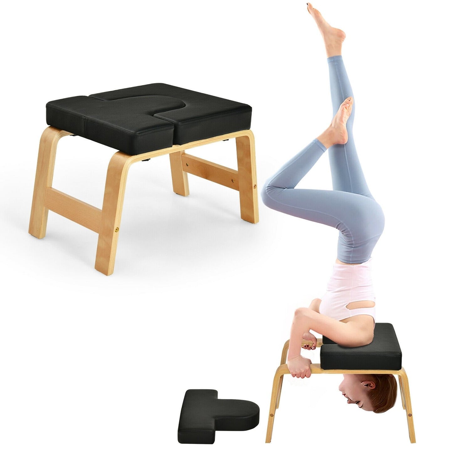 Yoga Headstand Bench for Workout Relieve and Fatigue Body Building, Black Yoga Benches   at Gallery Canada