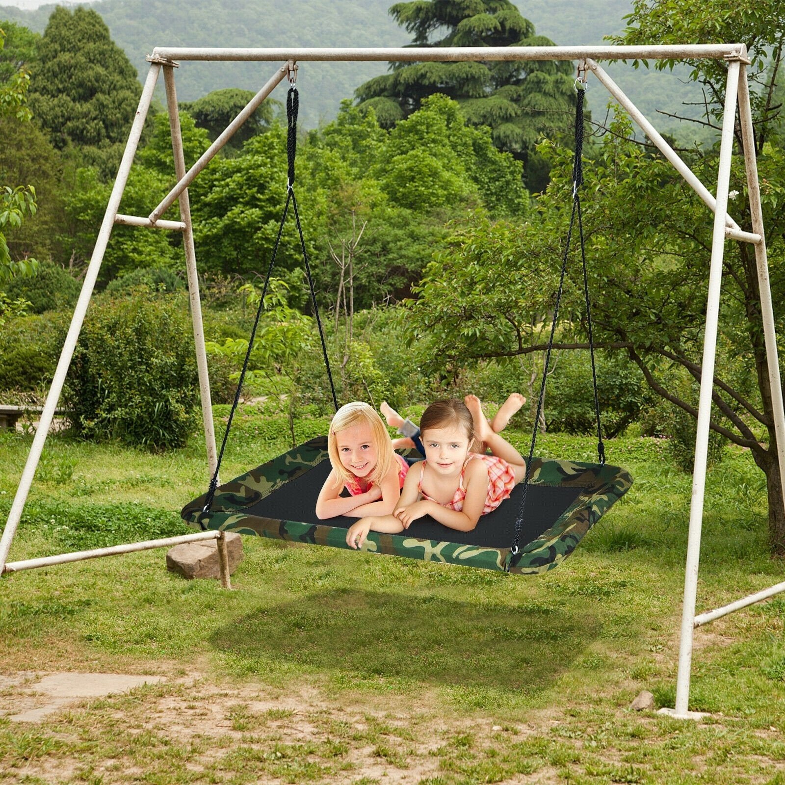 60 Inches Platform Tree Swing Outdoor with  2 Hanging Straps, Camouflage Swing & Playsets   at Gallery Canada