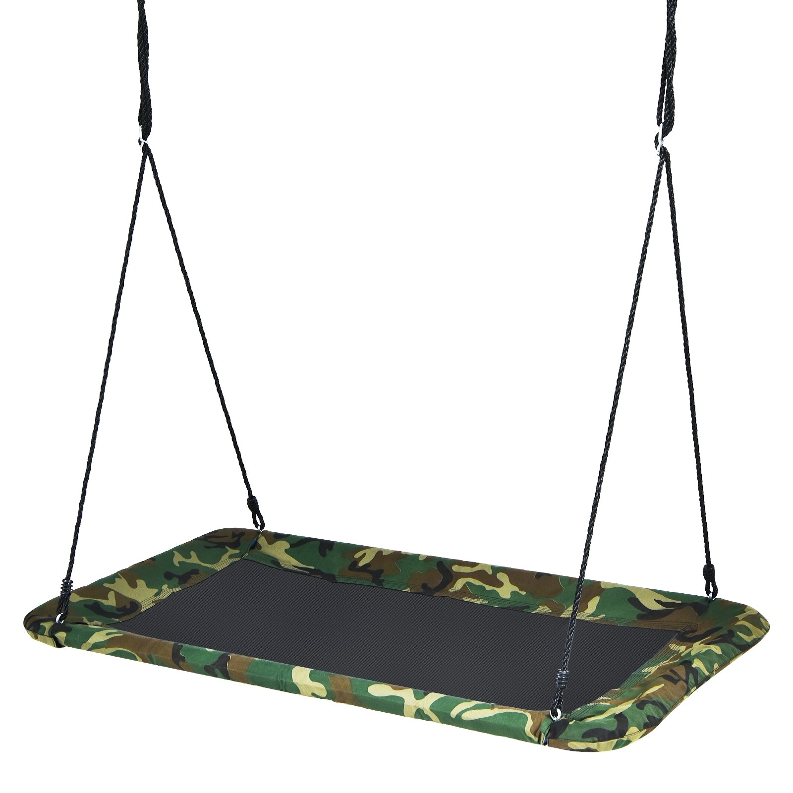 60 Inches Platform Tree Swing Outdoor with 2 Hanging Straps, Camouflage Swing & Playsets at Gallery Canada