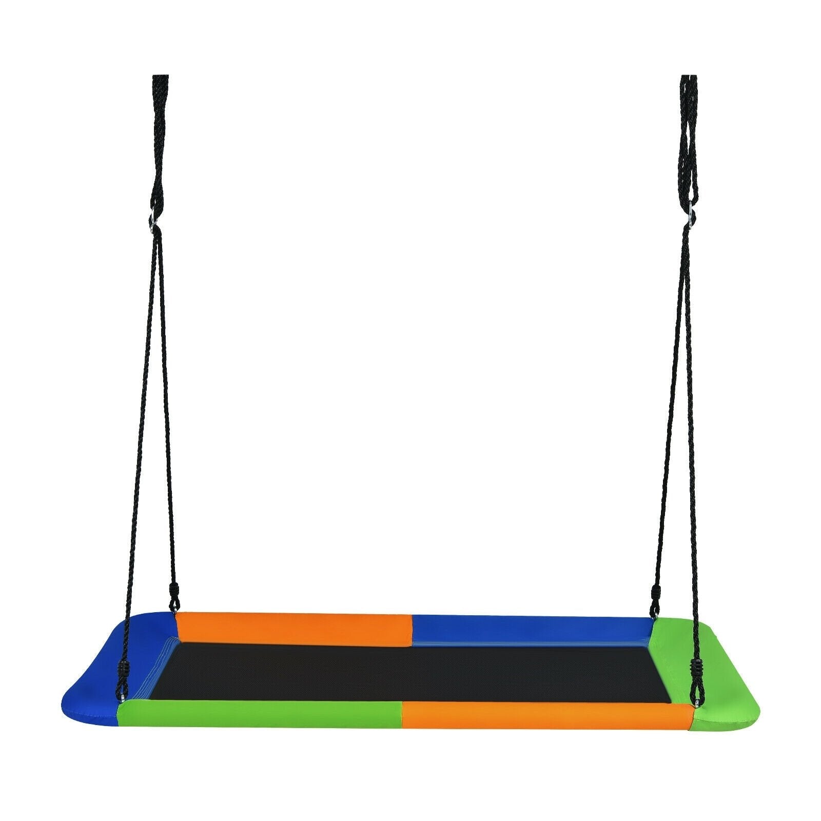 60 Inch Platform Tree Swing Outdoor with 2 Hanging Straps-Blue & Orange, Orange Swing & Playsets   at Gallery Canada