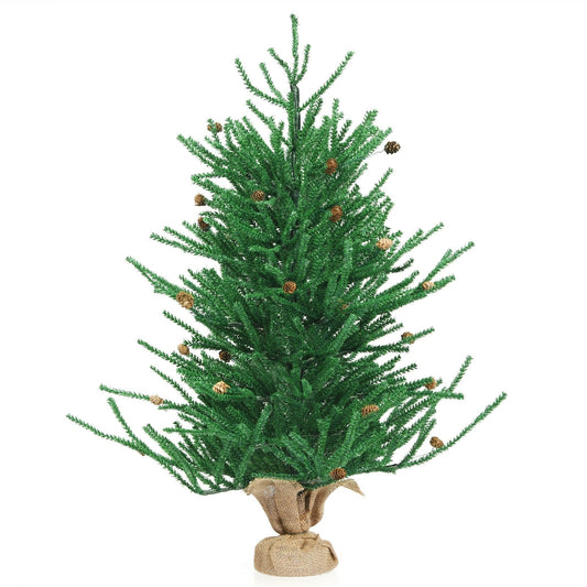 36 Inch Mini Carmel Pine Christmas Tree with 30 Pinecones, Green - Gallery Canada