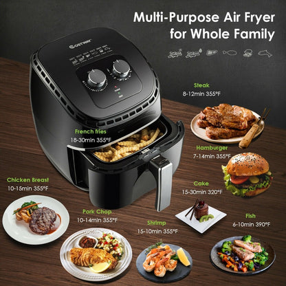 3.5 QT Electric 1300W  Hot Air Fryer with Timer& Temperature Control, Black - Gallery Canada