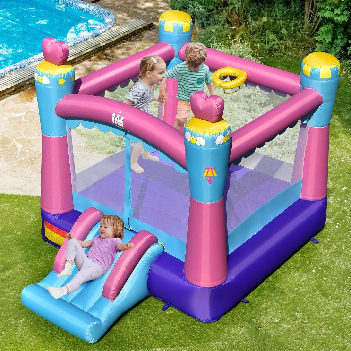 3-in-1 Princess Theme Inflatable Castle without Blower Bounce House   at Gallery Canada