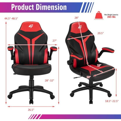 Height Adjustable Swivel High Back Gaming Chair Computer Office Chair, Red - Gallery Canada