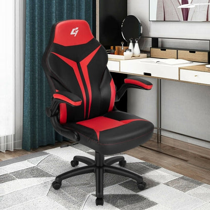 Height Adjustable Swivel High Back Gaming Chair Computer Office Chair, Red - Gallery Canada