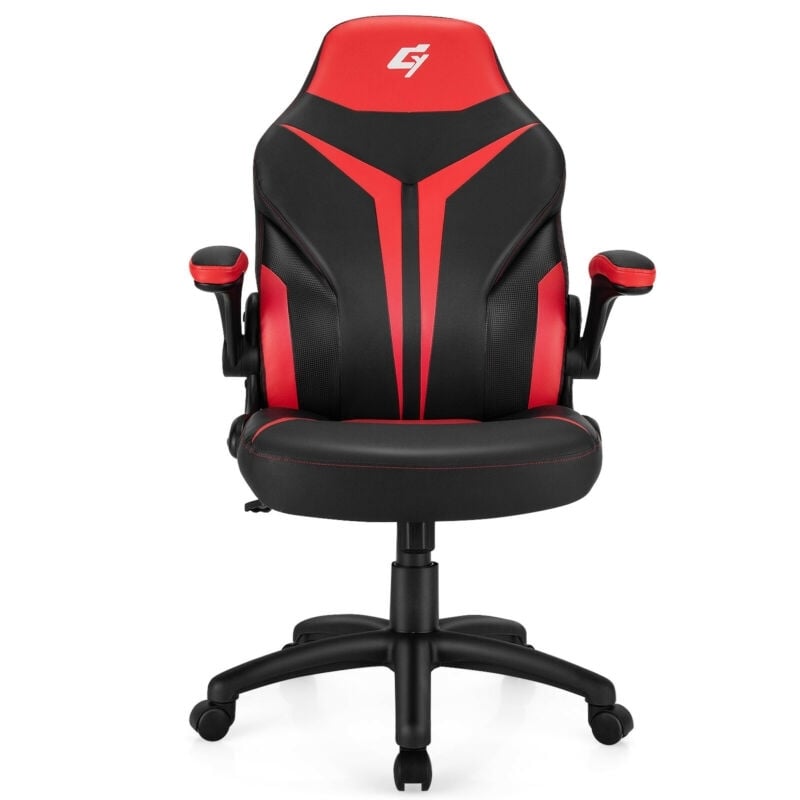 Height Adjustable Swivel High Back Gaming Chair Computer Office Chair, Red - Gallery Canada