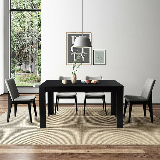 63 Inch Rectangular Modern Dining Kitchen Table for 6 People, Black Dining Tables   at Gallery Canada