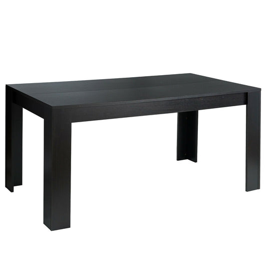 63 Inch Rectangular Modern Dining Kitchen Table for 6 People, Black Dining Tables   at Gallery Canada