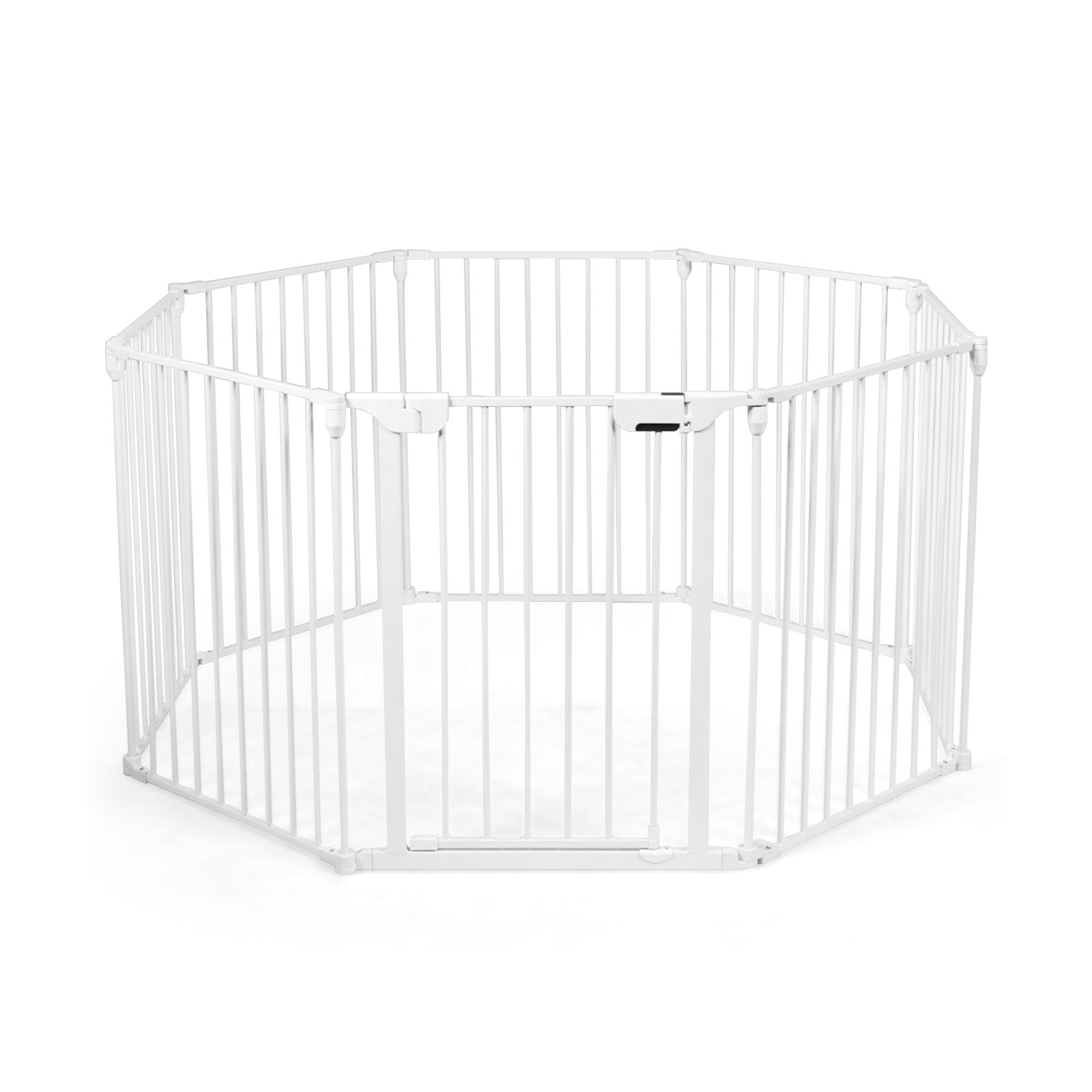 Adjustable  Panel Baby Safe Metal Gate Play Yard, White Pet Gate   at Gallery Canada