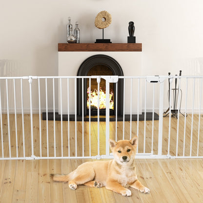 Adjustable  Panel Baby Safe Metal Gate Play Yard, White Pet Gate   at Gallery Canada