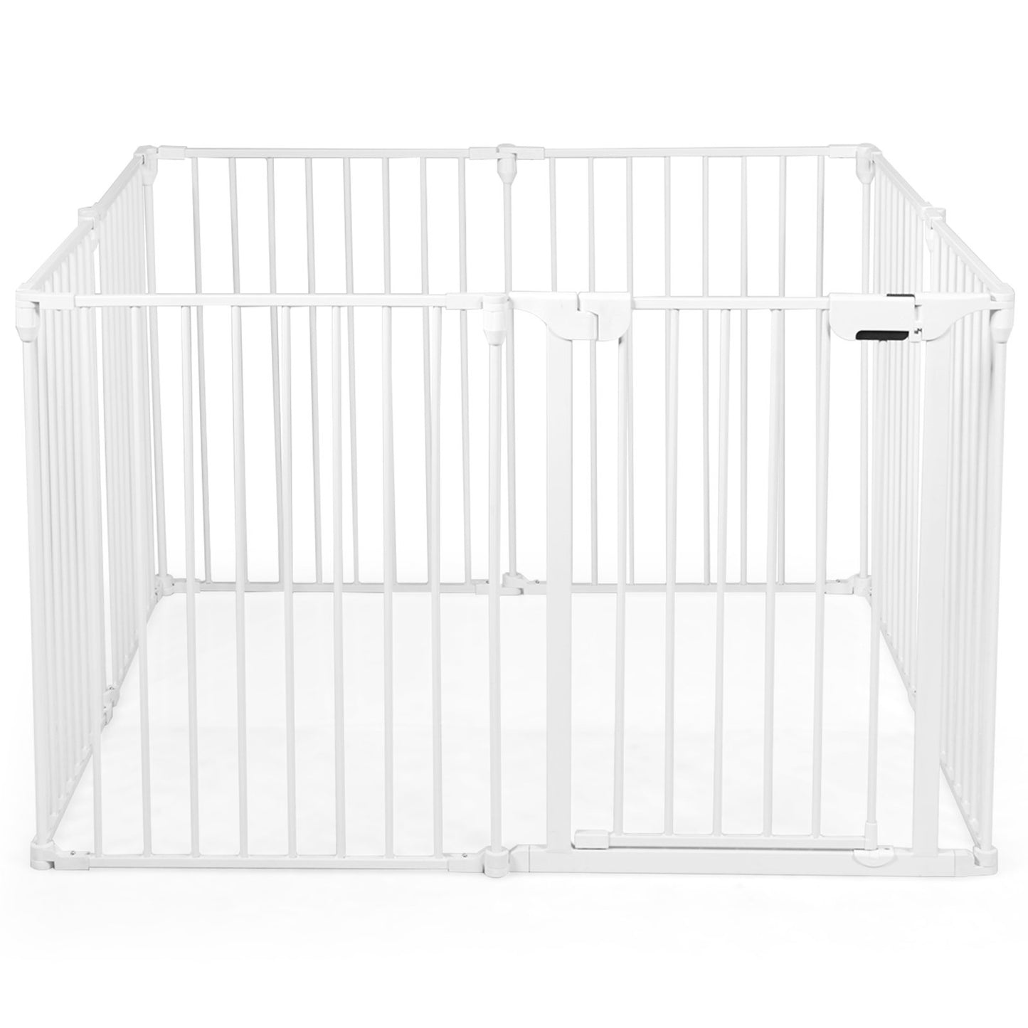 Adjustable  Panel Baby Safe Metal Gate Play Yard, White - Gallery Canada