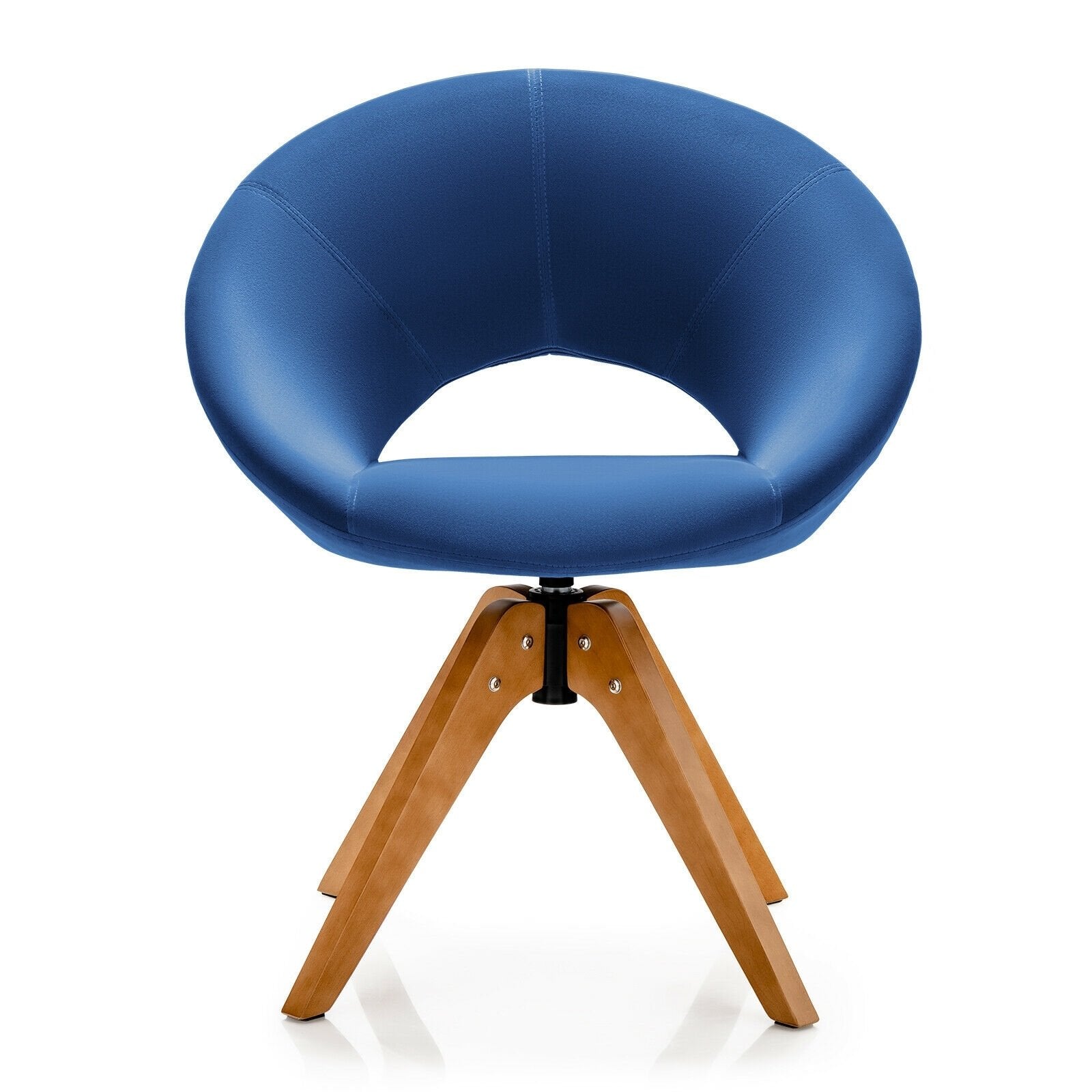 Swivel Accent Chair with Oversized Upholstered Seat for Home Office, Blue Accent Chairs   at Gallery Canada