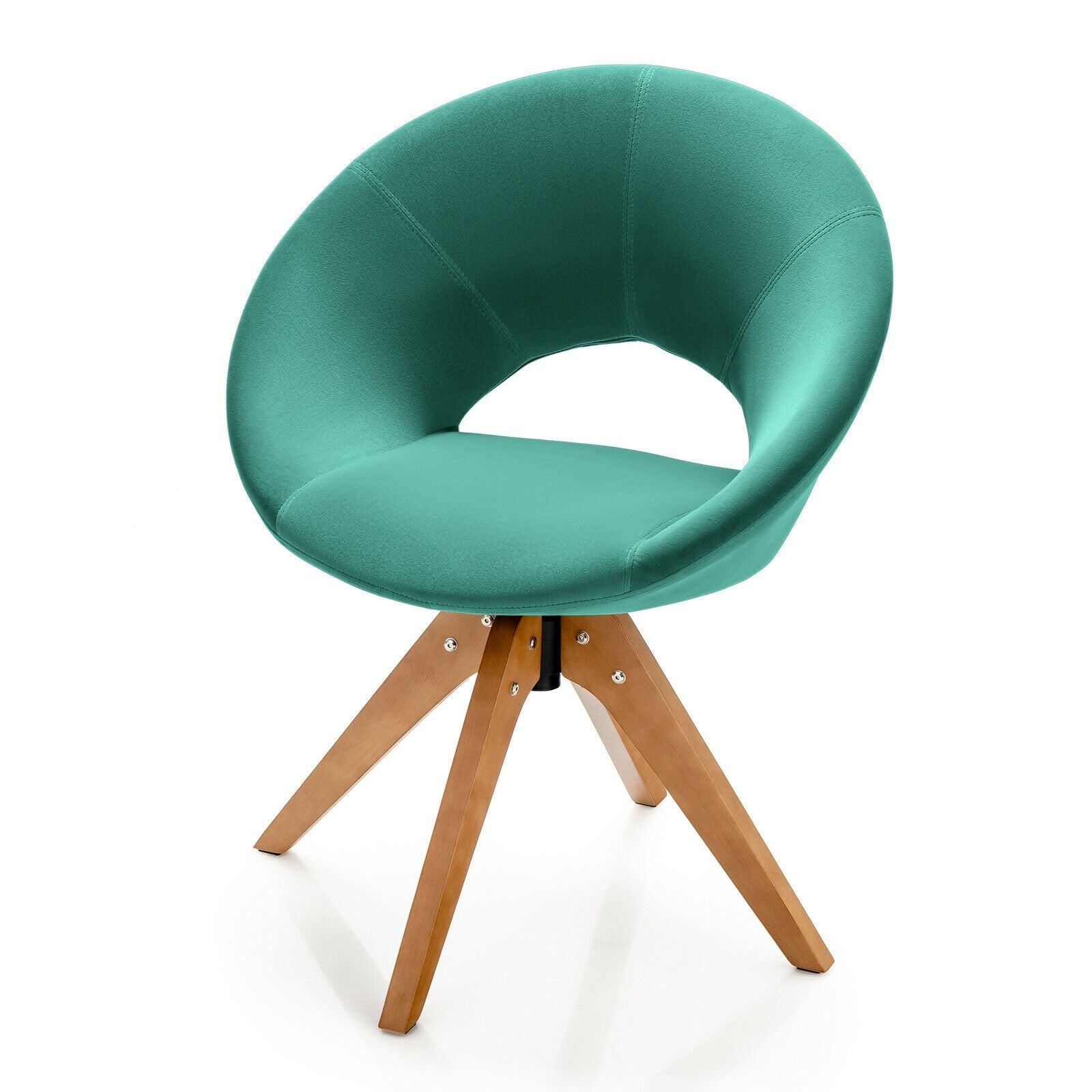 Swivel Accent Chair with Oversized Upholstered Seat for Home Office, Green Accent Chairs   at Gallery Canada