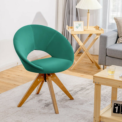 Swivel Accent Chair with Oversized Upholstered Seat for Home Office, Green Accent Chairs   at Gallery Canada