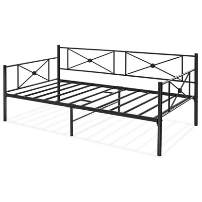 Metal Daybed Frame Twin Size with Slats, Black - Gallery Canada