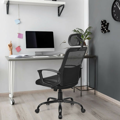 Mesh Office Chair High Back Ergonomic Swivel Chair, Black - Gallery Canada