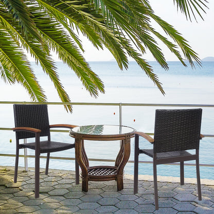 Set of 2 Outdoor Patio PE Rattan Dining Chairs Patio Dining Chairs   at Gallery Canada