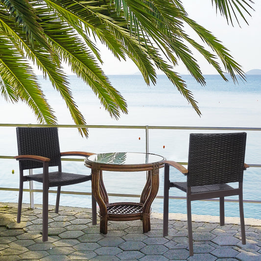 Set of 2 Outdoor Patio PE Rattan Dining Chairs Patio Dining Chairs Options  at Gallery Canada