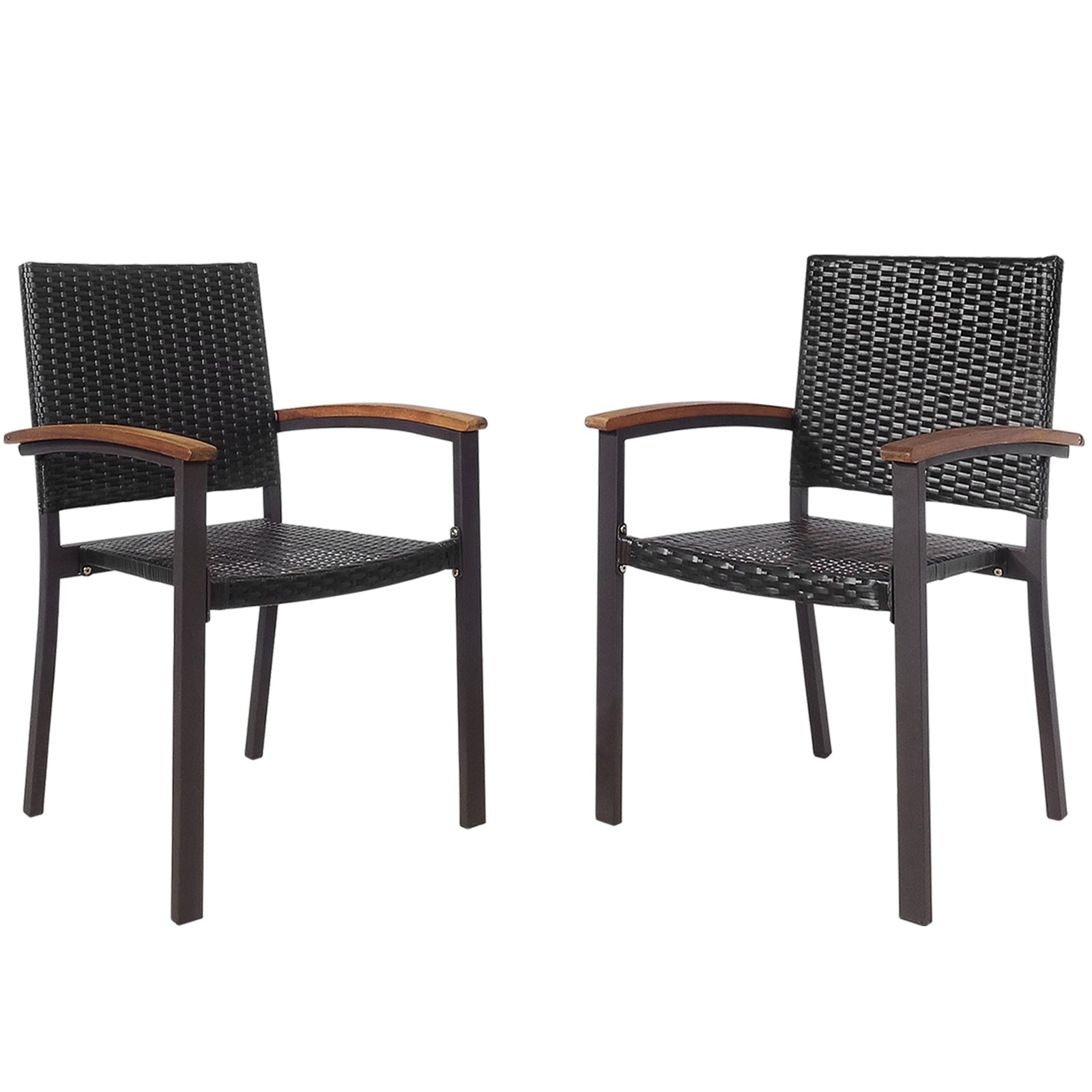 Set of 2 Outdoor Patio PE Rattan Dining Chairs Patio Dining Chairs Options  at Gallery Canada