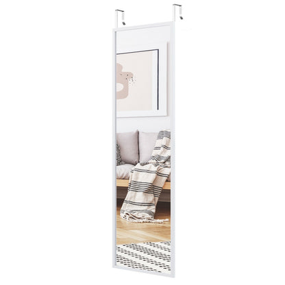 Full Length Metal Door Mirror with Adjustable Hook, White Wall Mirrors   at Gallery Canada