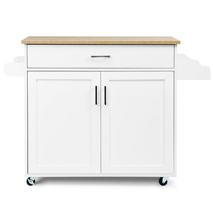 Rolling Kitchen Island Cart with Towel and Spice Rack, White Kitchen Islands & Carts   at Gallery Canada