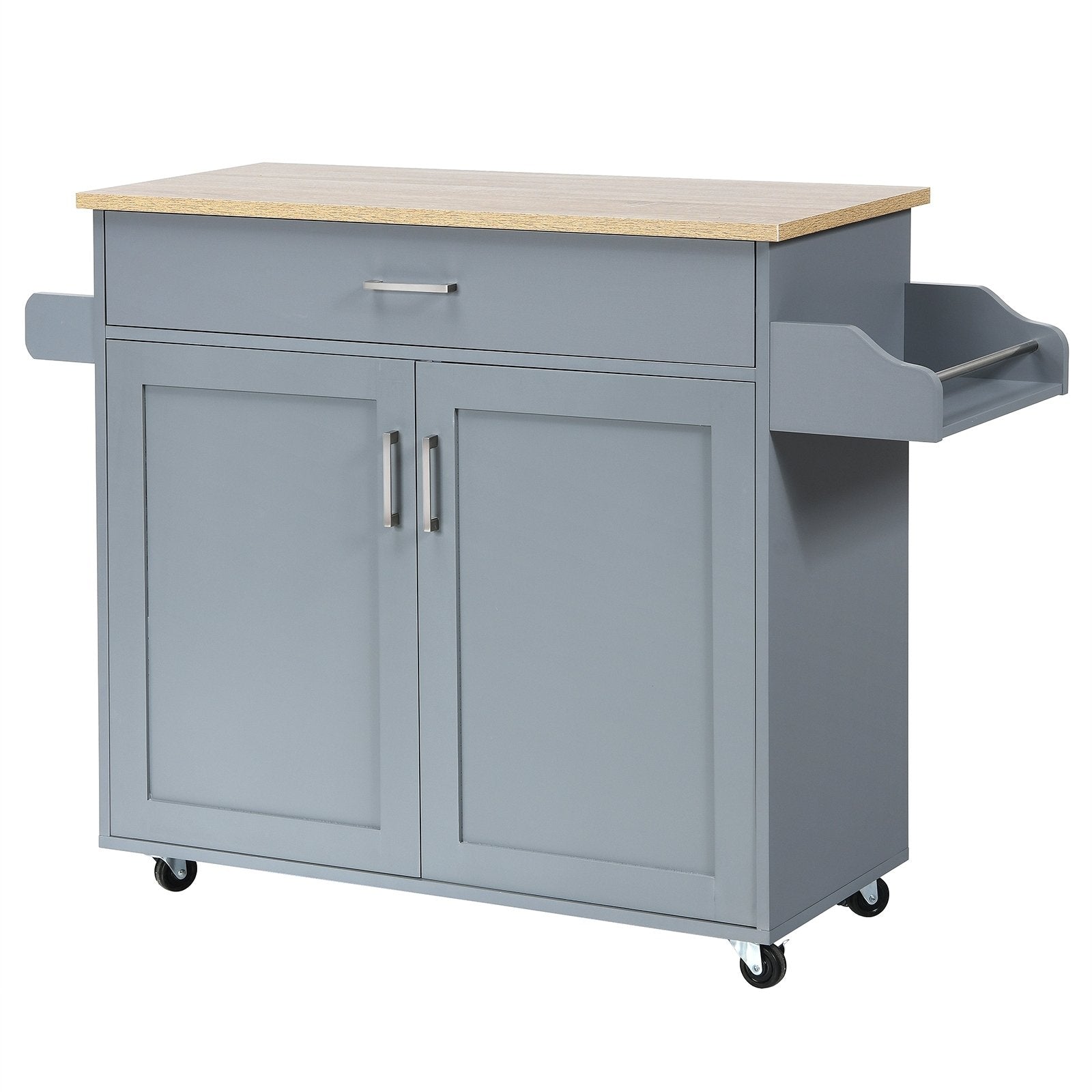 Rolling Kitchen Island Cart with Towel and Spice Rack, Gray Kitchen Islands & Carts   at Gallery Canada