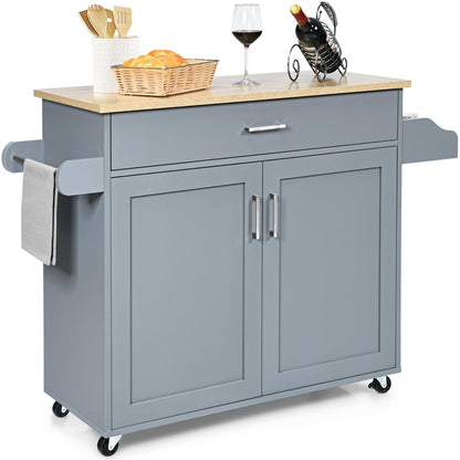 Rolling Kitchen Island Cart with Towel and Spice Rack, Gray Kitchen Islands & Carts   at Gallery Canada