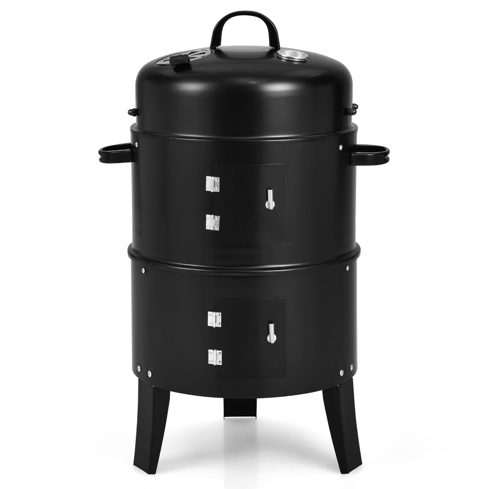 3-in-1 Charcoal BBQ Grill Cambo with Built-in Thermometer, Black Outdoor Grills   at Gallery Canada