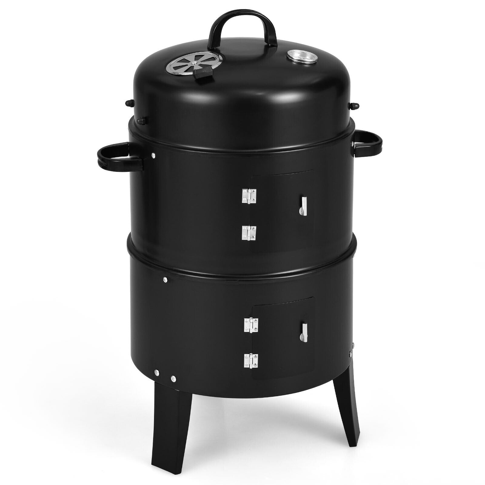 3-in-1 Charcoal BBQ Grill Cambo with Built-in Thermometer, Black Outdoor Grills   at Gallery Canada