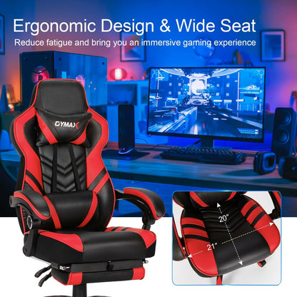 Adjustable Gaming Chair with Footrest for Home Office, Red - Gallery Canada