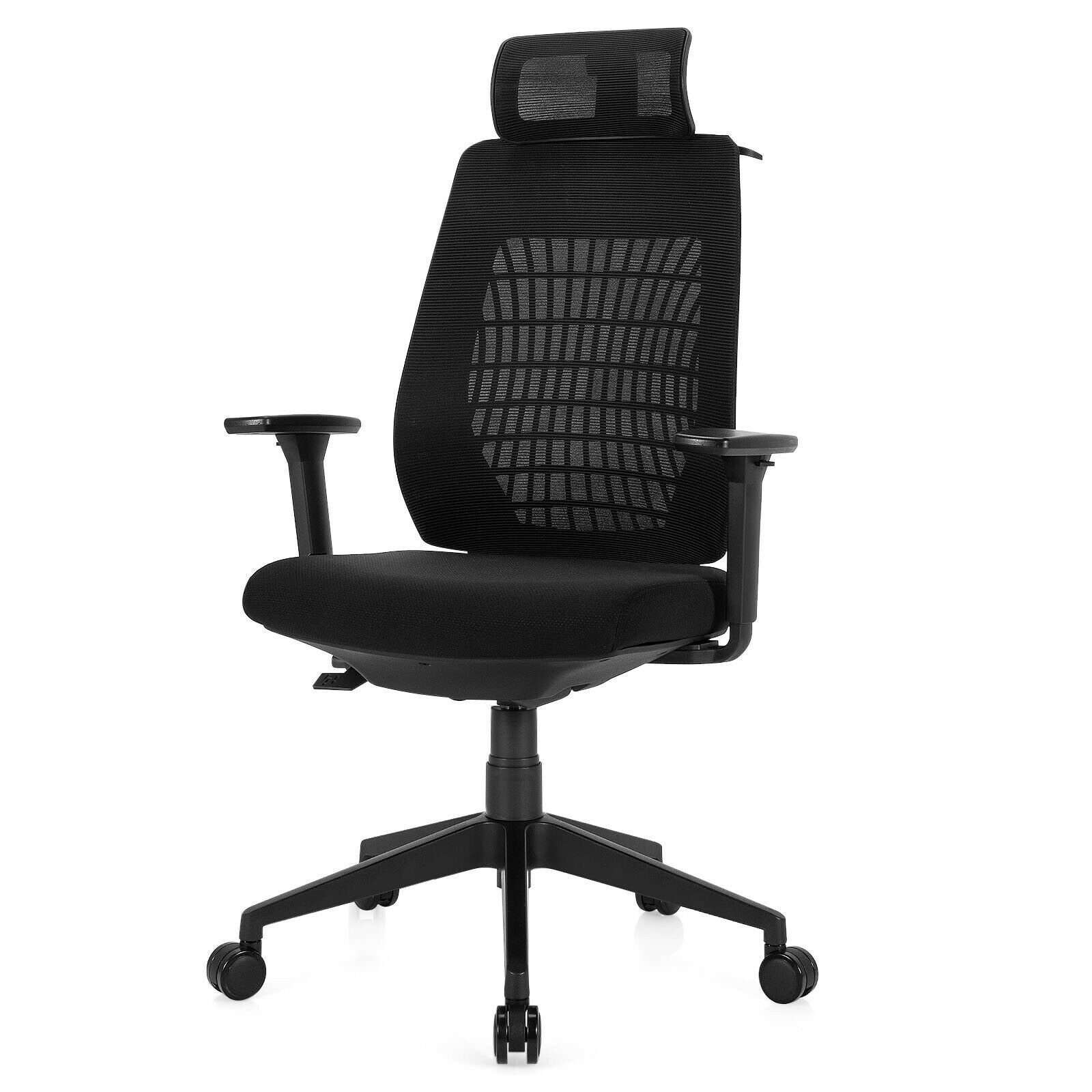 High Back Mesh Office Chair with Clothes Hanger, Black Ergonomic Chairs   at Gallery Canada