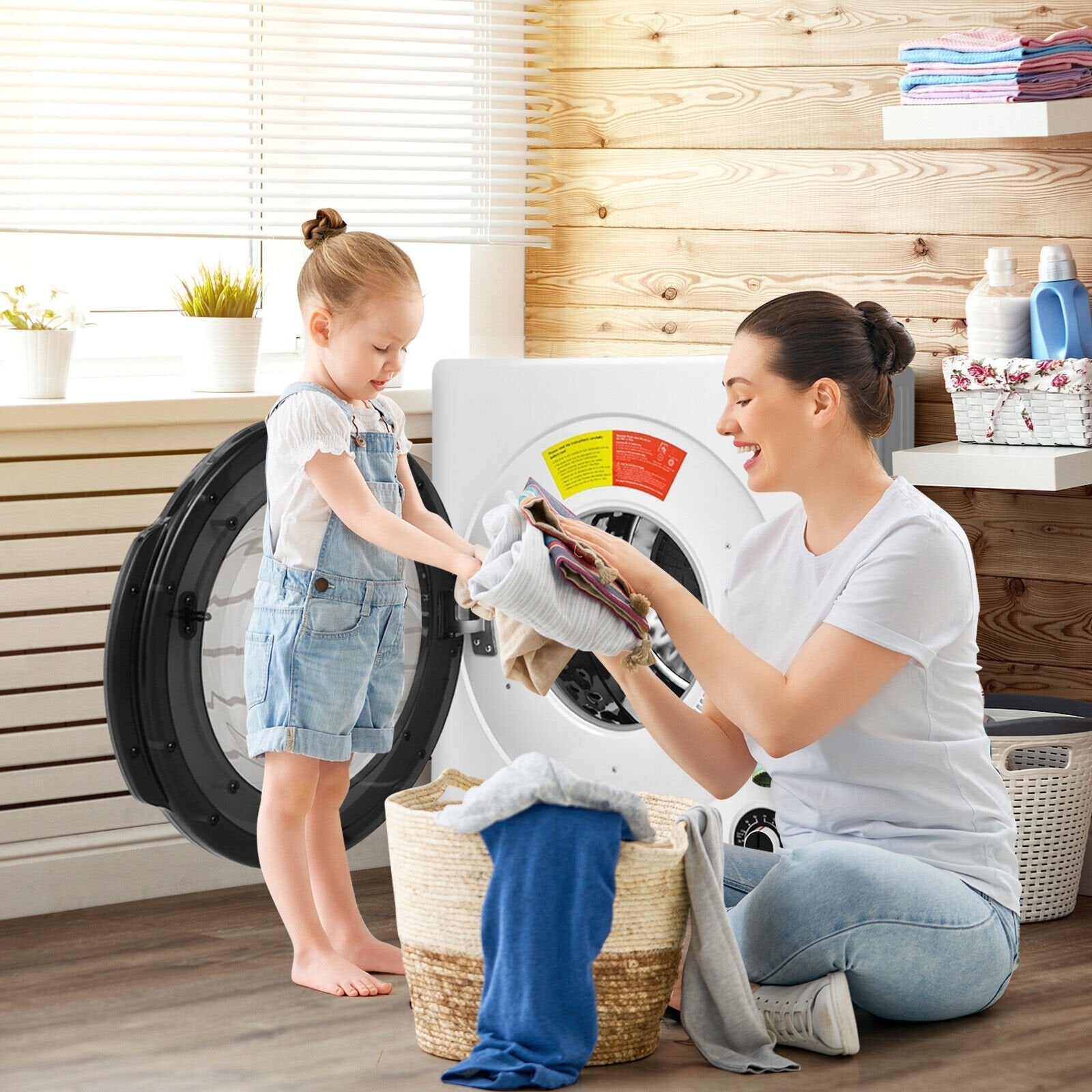 Compact Electric Tumble Laundry Dryer with Stainless Steel Tub, White Dryers   at Gallery Canada