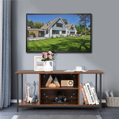 Mid-Century TV stand Media Console Table with Adjustable Shelf, Rustic Brown Entertainment Centers & TV Stands   at Gallery Canada