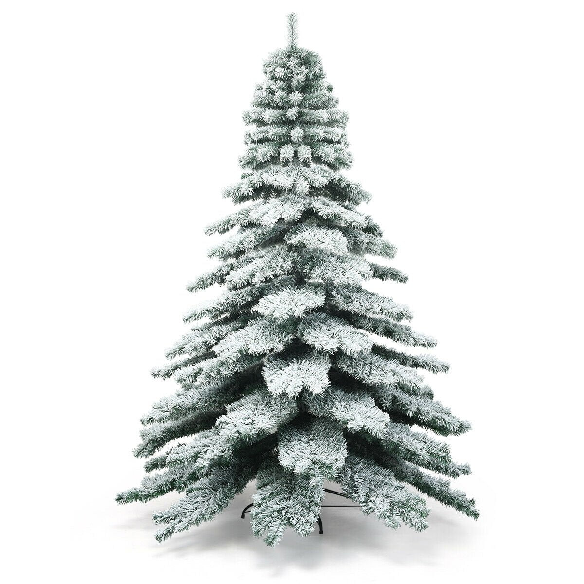 7.5 Feet Snow Flocked Artificial Christmas Tree, Green Christmas Tree   at Gallery Canada