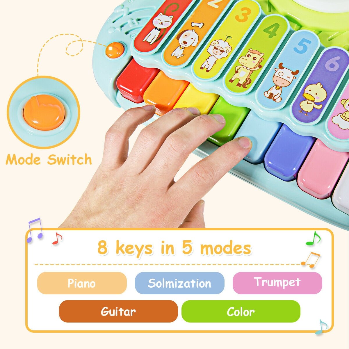 3-in-1 Electronic Piano Xylophone Game Drum Set, Multicolor Musical Toys   at Gallery Canada