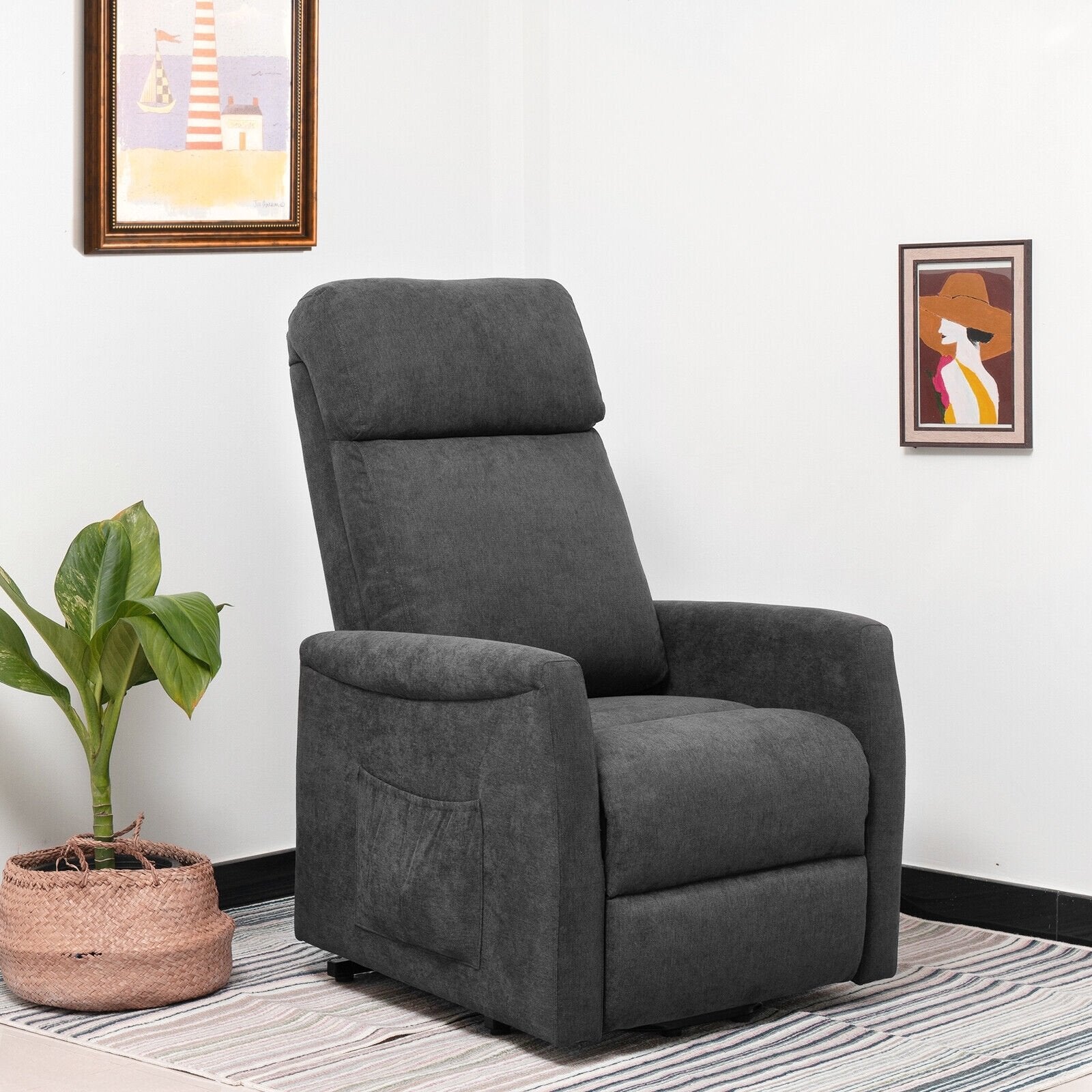 Power Lift Recliner Chair with Remote Control for Elderly, Gray Recliners   at Gallery Canada