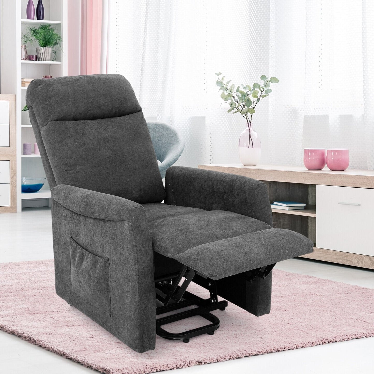 Power Lift Recliner Chair with Remote Control for Elderly, Gray Recliners   at Gallery Canada