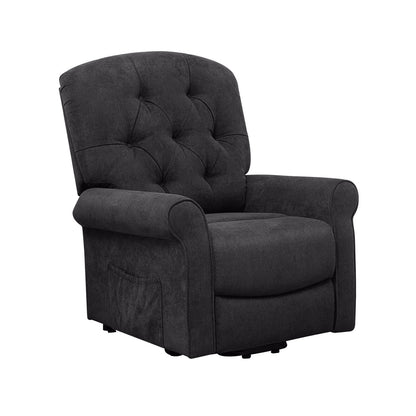 Recliner Chair Sofa for Elderly with Side Pocket and Remote Control, Black Recliners   at Gallery Canada