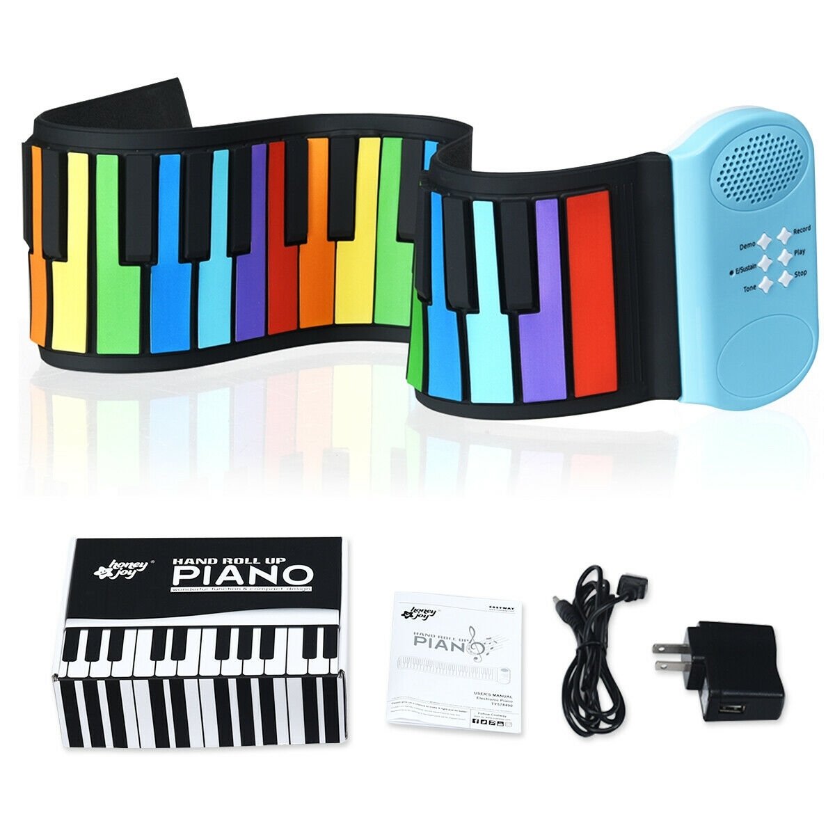 49-Key Roll-up Piano with Support Earphones, Multicolor - Gallery Canada